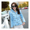Winter Slim Embroidered Chic Woman Down Coat   water blue
