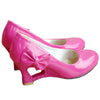 Candy's Color Bowknot Patent Leather Hollow Slipsole Women Thin Shoes