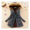 Femme Manches Longues Coton Manteau Faux Agneau Laine