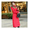 Long Down Coat Plus Size Big Fur Collar Slim Thick    red