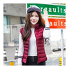 Down Coat Woman Short Slim Thin Light Plus Size Waistcoat   wine red