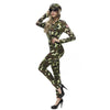 Army Green Drillmaster Costume Cosplay Bar Camouflage Game Uniform