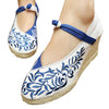 Alt Peking Bestickt Stoff Schuhe Flach