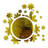 Acrílico Bricolaje Reloj de Pared Espejo Creativo Silencioso Golden