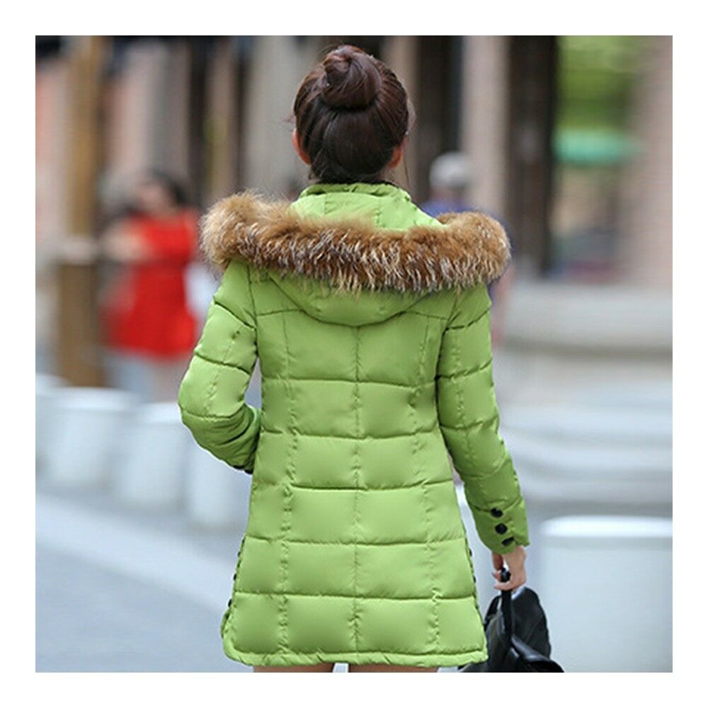 Winter Woman Slim Middle Long Down Coat   green