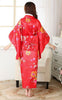Vintage Rétro de Luxe Japonais Vêtement Kimono Costume Cosplay Yukata Robe Rouge