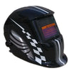 Mejor Mig Soldadura Casco en Luminosa Negro Tono con Formula One Diseño Gráfico