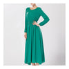 Muslimisch Langes Kleid Falten Chiffon Elegant KLEID