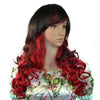 60cm Curly Wavy Gradient Front Lace Wig Blunt Curled Hair Cap Cosplay