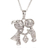 Boda Amantes Colgante Corazón Oro Platino Galvanizada Austria Circonita Blanco