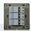Three billing control wall brushed aluminum LED intelligent switch