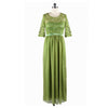 Lace Macrame Sexy Chiffon Full Dress   green