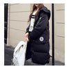 Winter Hoodied Loose Middle Long Down Coat    black