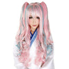 COSPLAY Lolita 55cm Long two hair clips pink mixed Wig hair piece