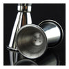 Medio 25-35cc Acero Inoxidable Onza Taza Medida con Enrollado Bordes