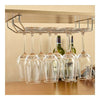 Acero Inoxidable + Iron Vino Cristal Soporte Colgante Bebida Soporte con 2 Filas