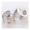 Fresco Pendientes 18Ct Oro Platino Galvanizada Blanco