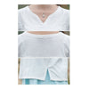 Épissure Fin Col Montant T-Shirt Manche Courte Rose