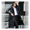 Hooded Thin Light Middle Long Down Coat Slim Woman    black