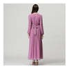 Muslim Robe Dress Belt Long Sleeve Women Garment   violet   M