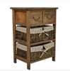 Country-Style  Cottage 3 Layers Bedside Table Vintage with 2 baskets 2 Drawers