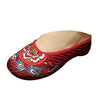 Chinos Bordado Zapatos Mujer Algodón Sandalias Drag Burdeos