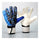 Child Teenager Goalkeeper Gloves Roll Finger  blue  S