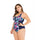 Sexy Classic Blue Red Blossom Lily Padded One Piece  Swimsuit Padded Bra Tankini