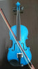 Full Size Natural Acoustic Violin Fiddle with Case Bow Rosin Blue Color