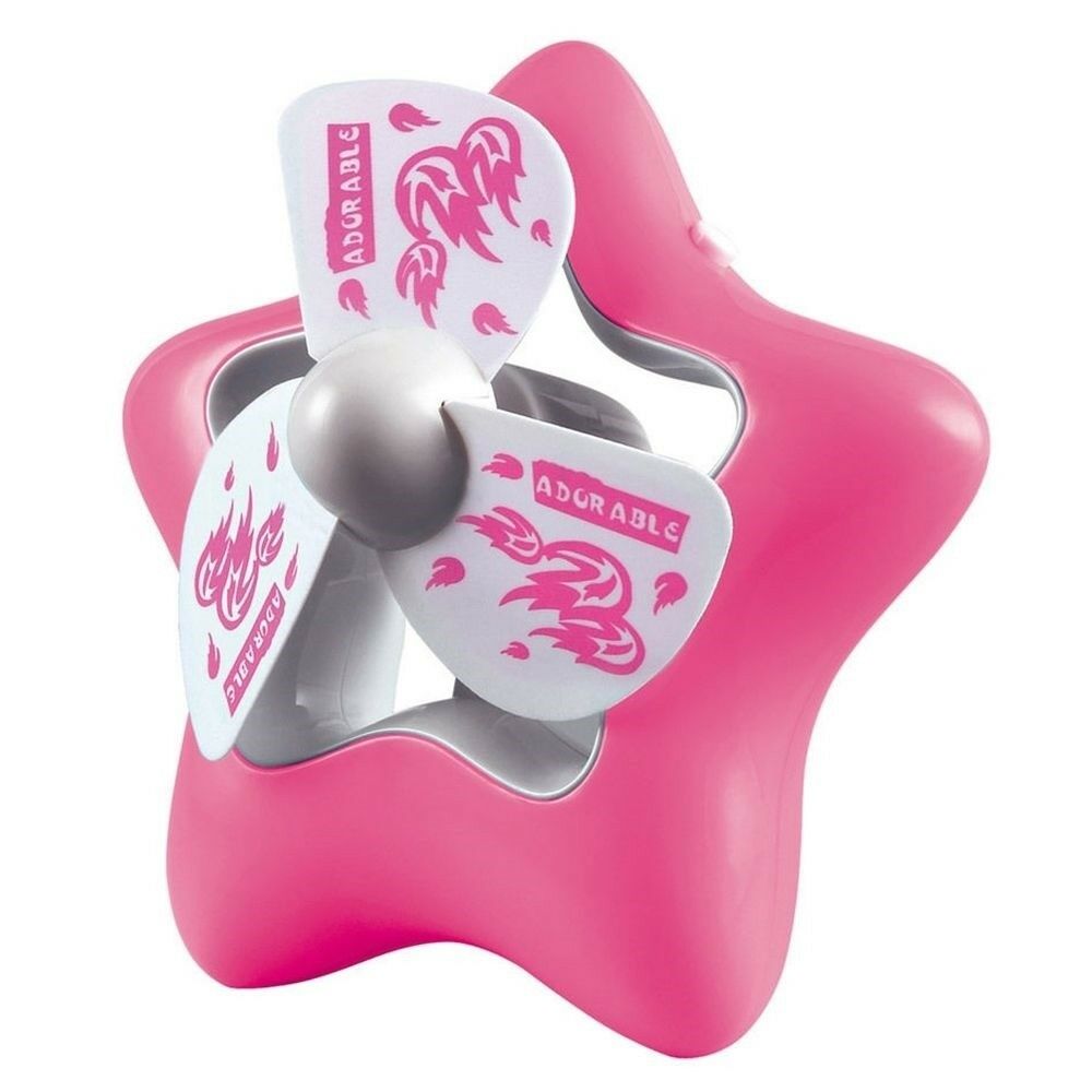 USB 600mA Rechargeable Silent Star Portable Cooling Fan   Pink