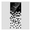 Miroir Horloge Murale 3d Décoration Carré Mosaïque Noir