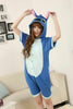 Unisex Adult Pajama Cosplay Costume Animal Onepiece Sleepwear Summer Blue Stitch