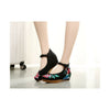 Neuf Magnifique Femme Printemps Brodé Chaussures à Talon Haut Vieux Beijing Bla