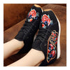 Prunus Triloba Sportschuhe Vintage Peking Stoff Schuhe Bestickt Schuhe Schwarz