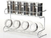 9 Canister Metal & Glass Spice Shakers Glass Jars 2 Tier Wire Rack Display  RED