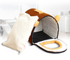 Dog Cat Pet House Kennel Warm Bed  with Fleece Mattress Portable Easy Wash
