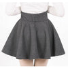 High Waisted Bust Skirt Middle Long Pleated A-line Skirt grey S