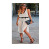 Sleevelss Vest Chiffon Dress Halter Type Backless Sexy Woman Attire Middle Long