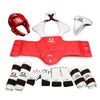 Taekwondo Thick Protective Gear 8pcs Set Adults Kids red S