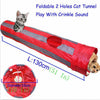 130CM Foldable Cat Pet Tunnel Two holes Play Crinkle Sound Kitten Tube Toy