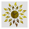 Acrílico Girasol Espejo Cuarto de Estar Reloj de Pared Dorado