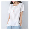 Cotton&Flax Short Sleeve T-shirt Loose Top Wear   beige