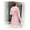 Invierno Plumón Mujer Medio Largo Grueso Claro Talla Grande Rosa