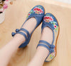 Chinesisch Ethnische Stickerei Hoher Absatz Aufzug Cheongsam Tanz Schuhe Bouquet