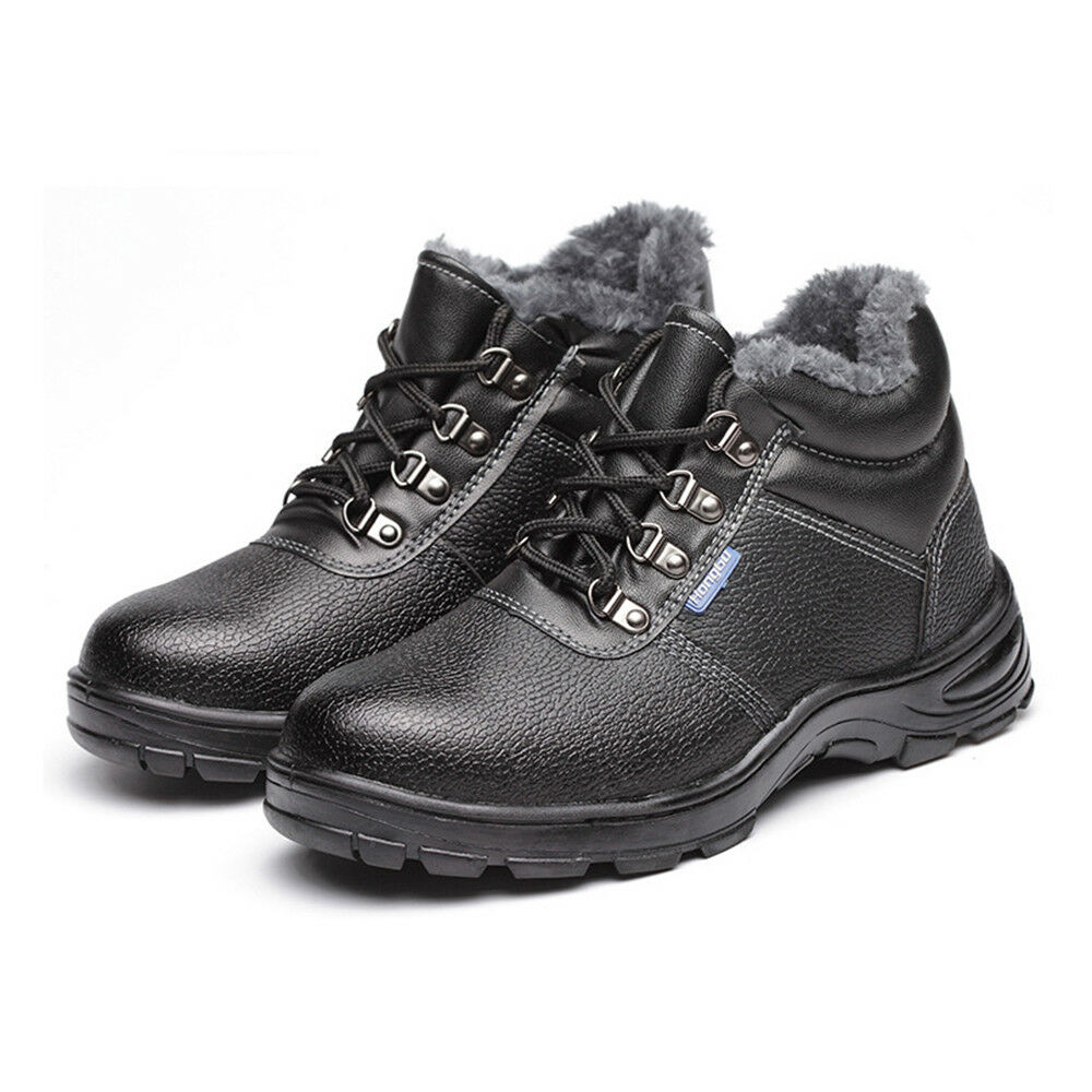 MENS' Work Safety Shoes Cow Leather Smash-proof Penetration-resistant high cut