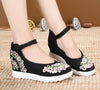 Chinese Ethnic Embroidery Inner high Heel Elevator Cheongsam Dress Shoes Flower