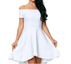 Noir Sexy Épaule Découverte Ourlet Asymétrique Boutique Robe Soirée