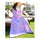 Boat Neck Off-shoulder Ballon Sleeve Beach Long Dress   violet  S