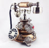 Vintage Antique Retro Caller ID Handset Desk wood Telephone Hand free Peacock B