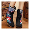 Vintage Beijing Cloth Shoes Embroidered Boots black 35